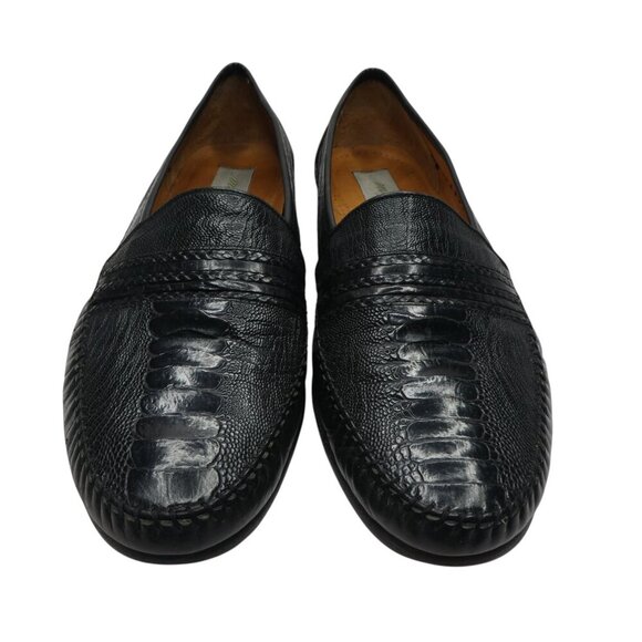 Mezlan Coronado Black Genuine Ostrich Leather Loafers Dress Shoes Mens 13 main image 7